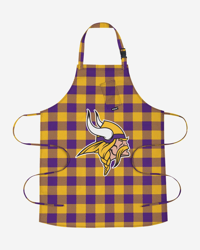 Minnesota Vikings Plaid Apron FOCO - FOCO.com