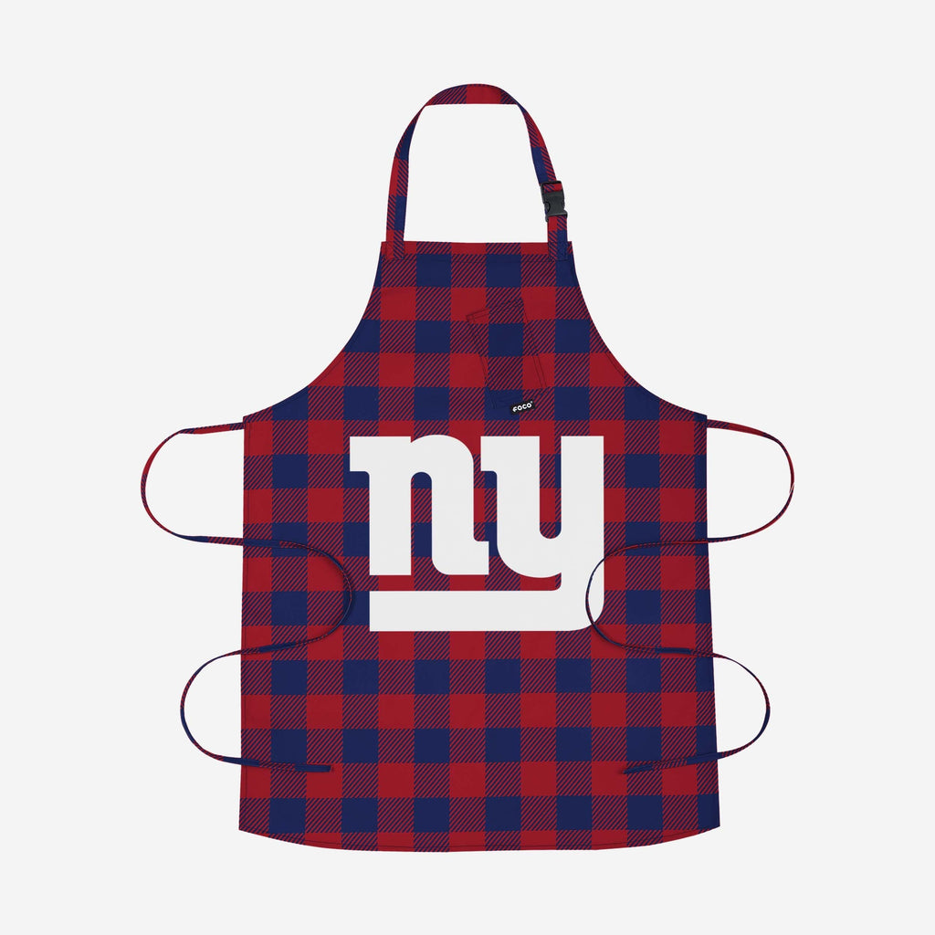 New York Giants Plaid Apron FOCO - FOCO.com