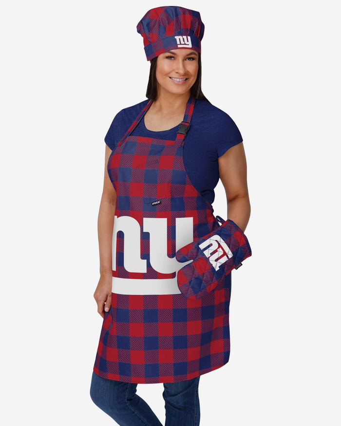 New York Giants Plaid Apron FOCO - FOCO.com