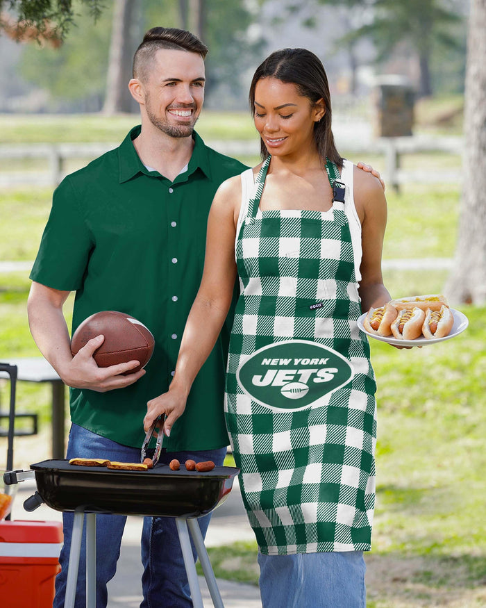 New York Jets Plaid Apron FOCO - FOCO.com