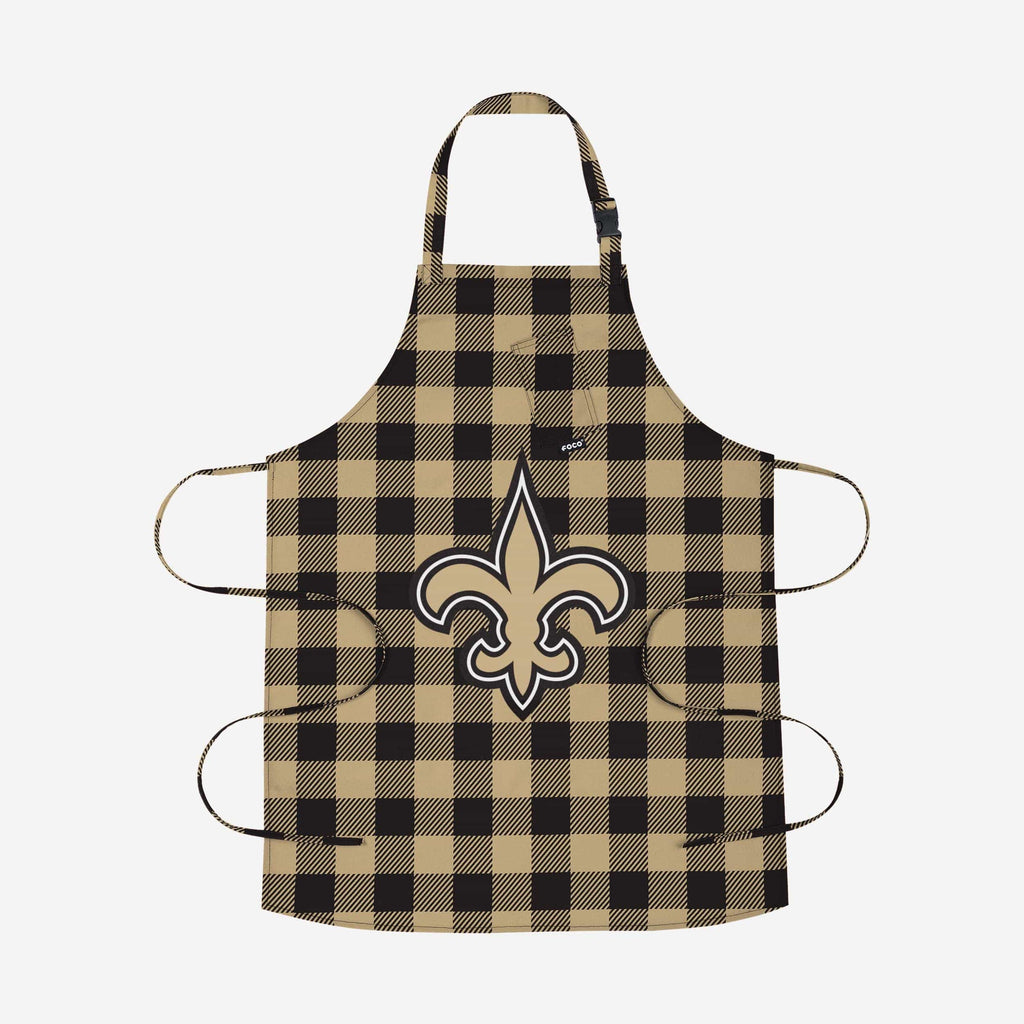 New Orleans Saints Plaid Apron FOCO - FOCO.com