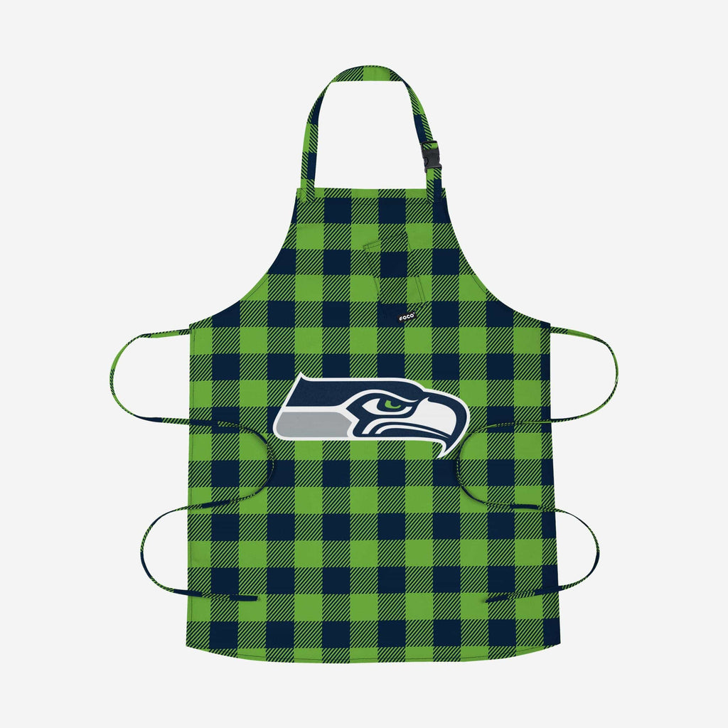 Seattle Seahawks Plaid Apron FOCO - FOCO.com