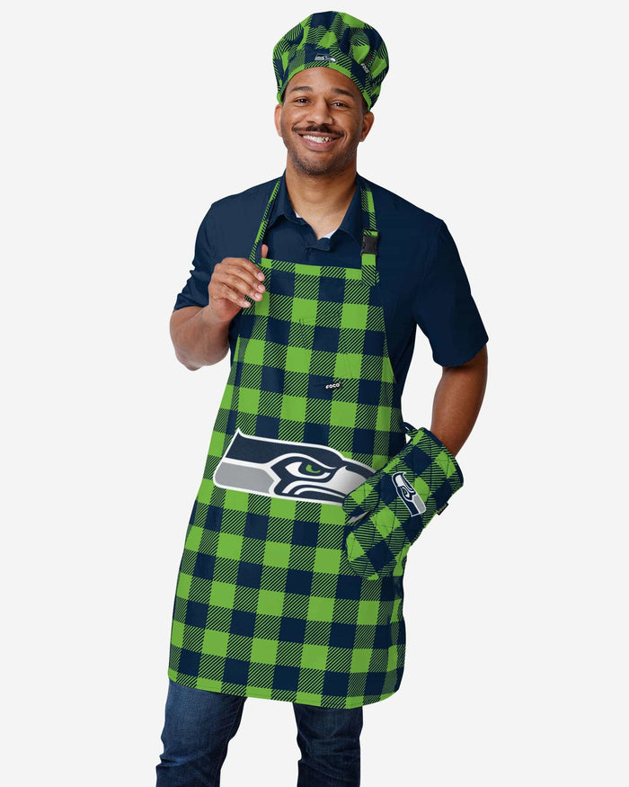 Seattle Seahawks Plaid Apron FOCO - FOCO.com