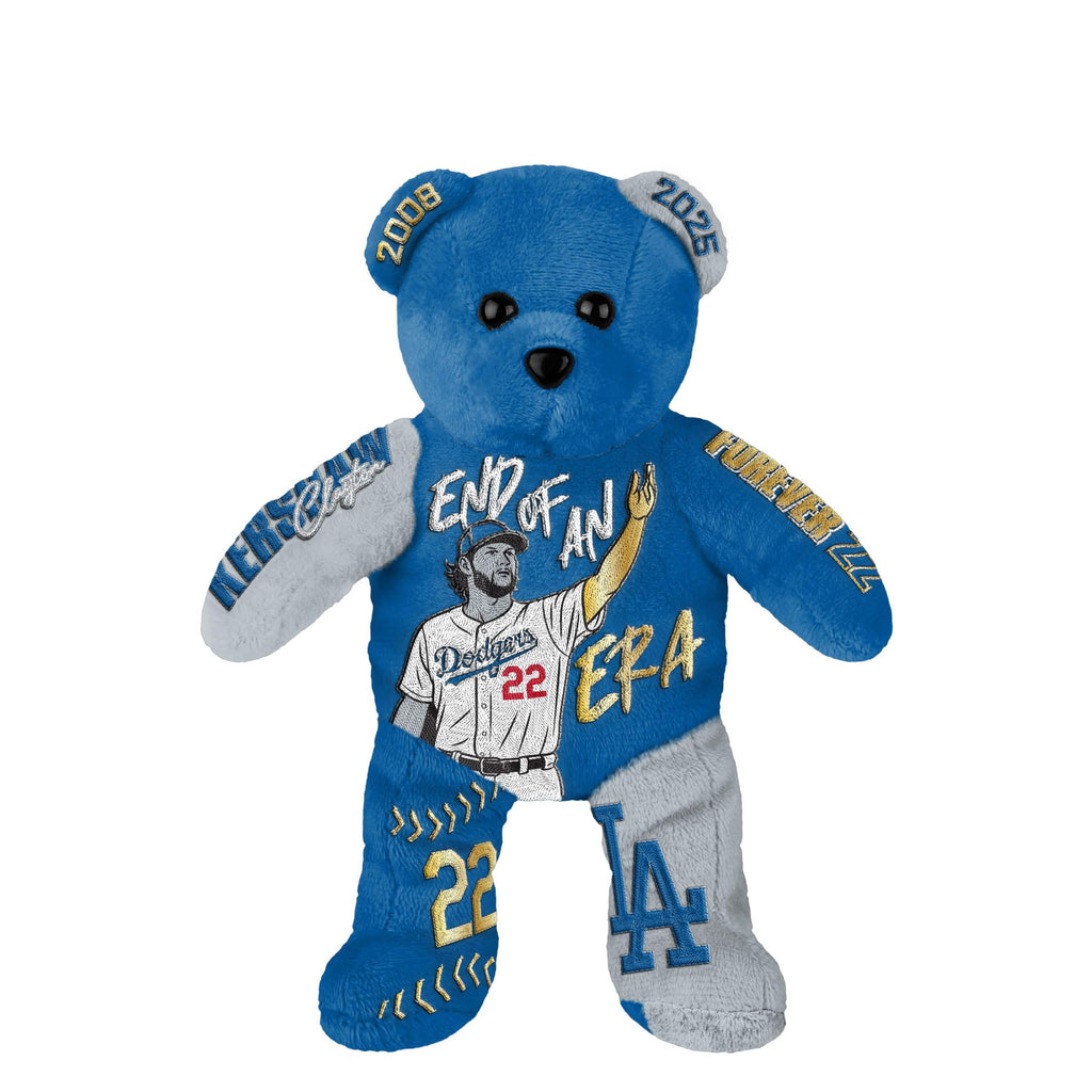 Clayton Kershaw Los Angeles Dodgers Retirement Team Beans Embroidered Player Bear