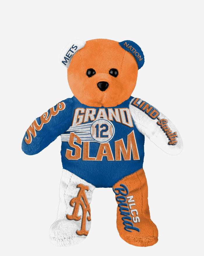 Francisco Lindor New York Mets NLDS Grand Slam Team Beans Embroidered Player Bear FOCO - FOCO.com