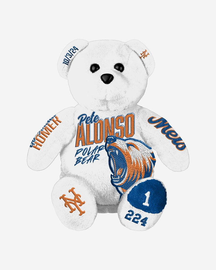 Pete Alonso New York Mets The Polar Bear Team Beans Embroidered Player Bear FOCO - FOCO.com