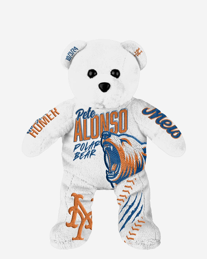 Pete Alonso New York Mets The Polar Bear Team Beans Embroidered Player Bear FOCO - FOCO.com