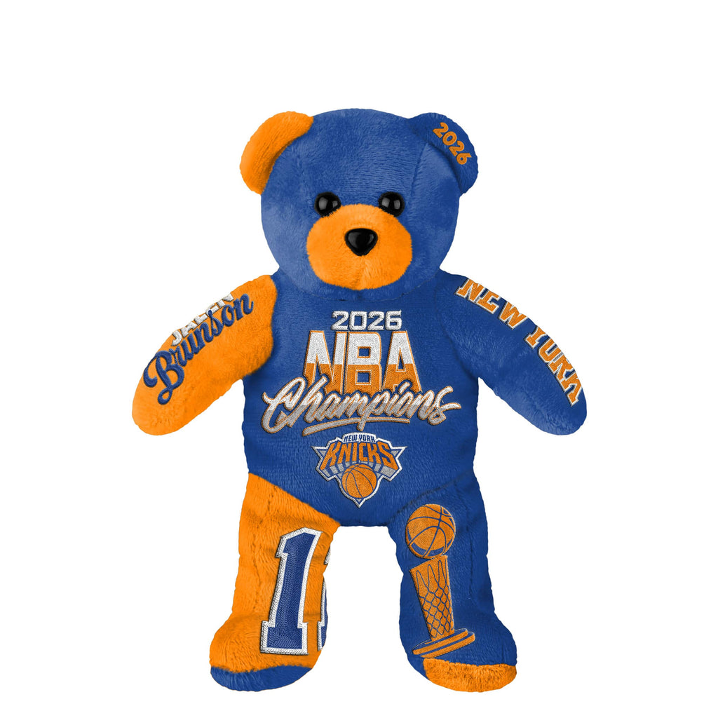 Jalen Brunson New York Knicks 2026 NBA Champions Team Beans Embroidered Player Bear FOCO - FOCO.com