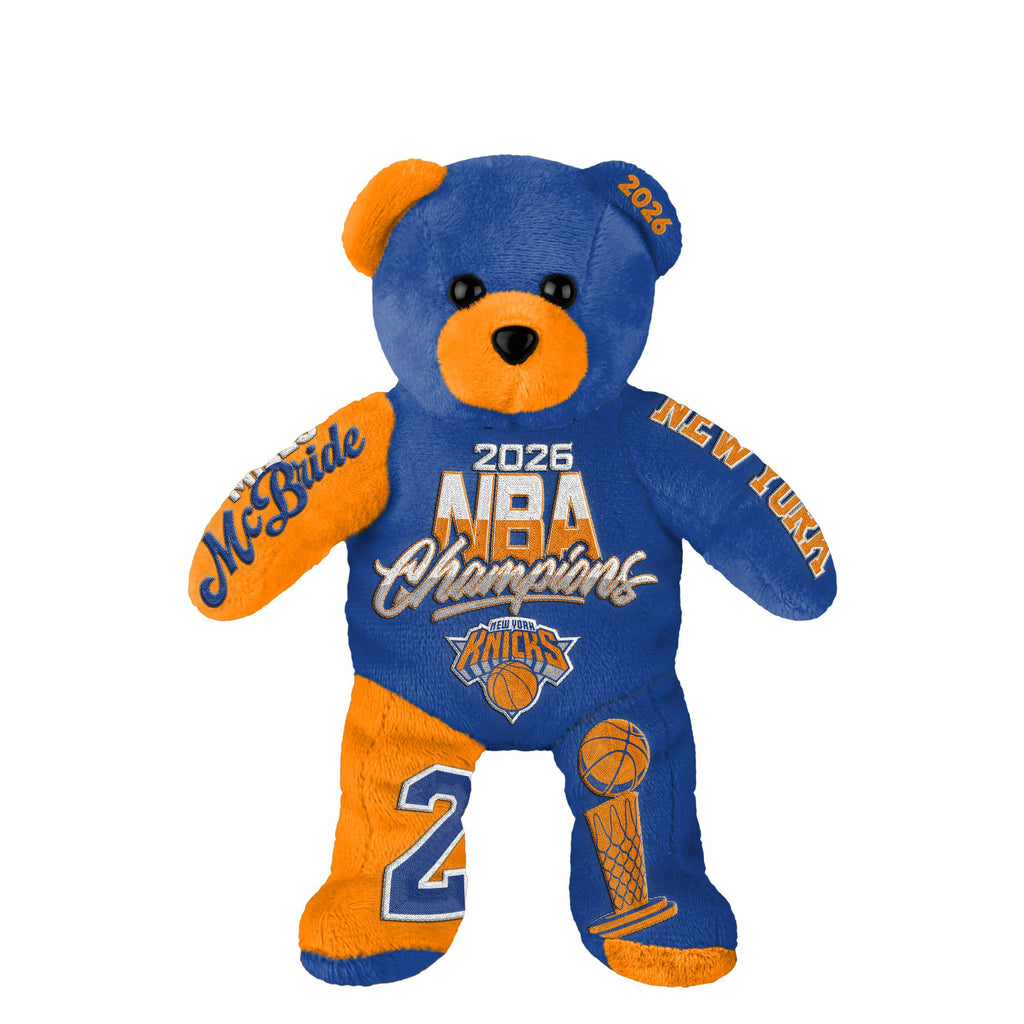 Miles McBride New York Knicks 2026 NBA Champions Team Beans Embroidered Player Bear FOCO - FOCO.com