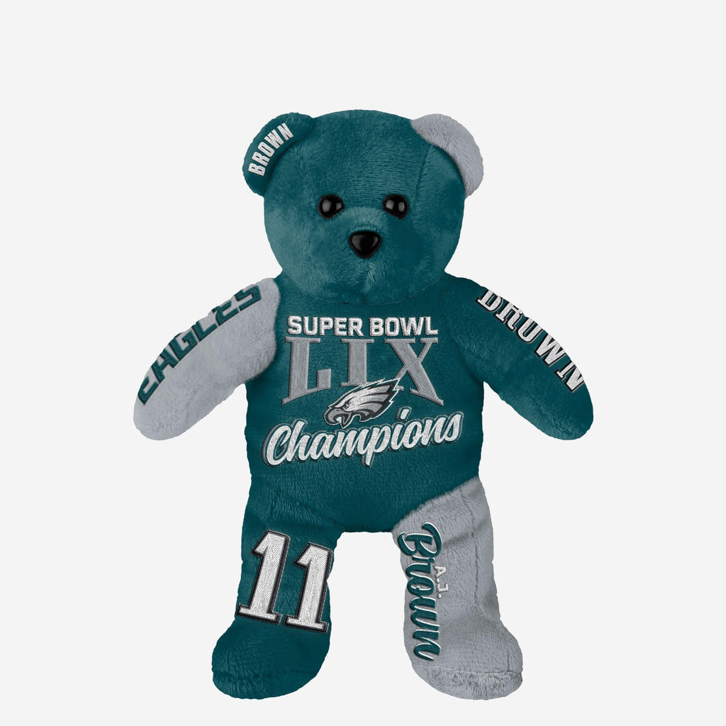 AJ Brown Philadelphia Eagles Super Bowl LIX Champions Team Beans Embroidered Player Bear FOCO - FOCO.com