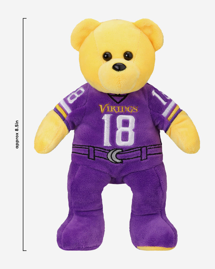 Justin Jefferson Minnesota Vikings Home Uniform Team Beans Embroidered Player Bear FOCO - FOCO.com