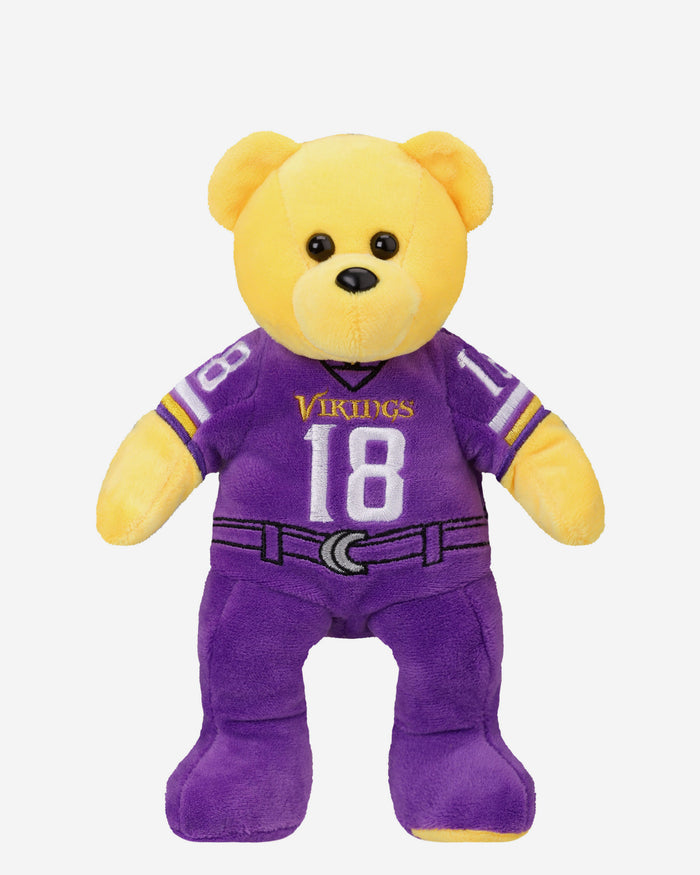 Justin Jefferson Minnesota Vikings Home Uniform Team Beans Embroidered Player Bear FOCO - FOCO.com