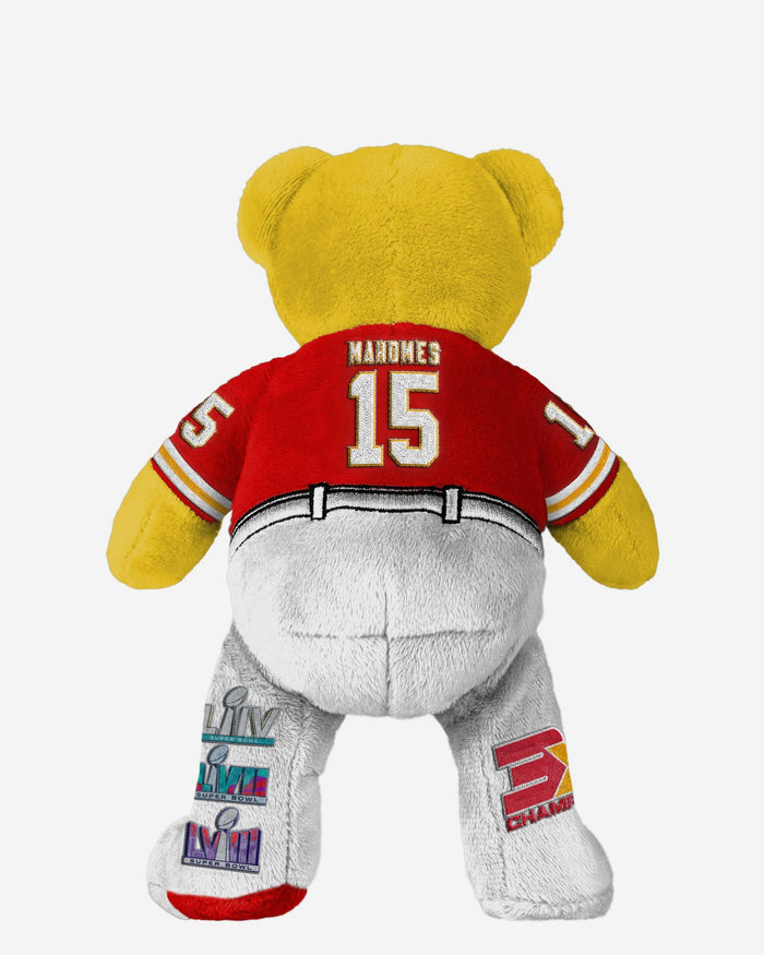 Patrick Mahomes Kansas City Chiefs 3x Super Bowl LVIII Champions Team Beans Embroidered Player Bear FOCO - FOCO.com