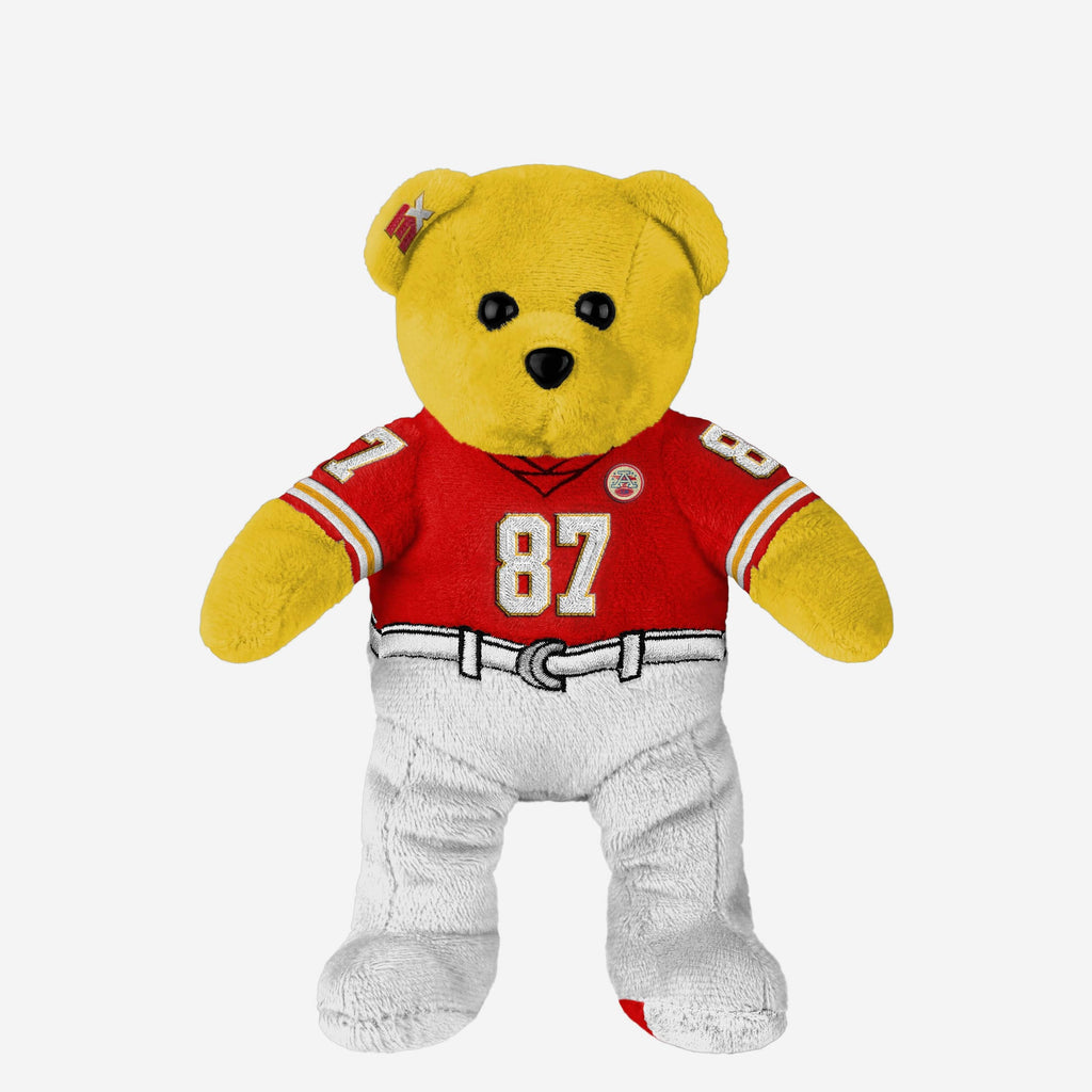 Travis Kelce Kansas City Chiefs 3x Super Bowl LVIII Champions Team Beans Embroidered Player Bear FOCO - FOCO.com