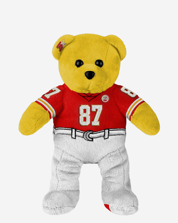 Travis Kelce Kansas City Chiefs 3x Super Bowl LVIII Champions Team Beans Embroidered Player Bear FOCO - FOCO.com