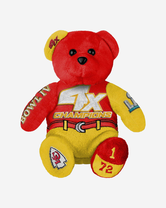 Kansas City Chiefs 4x Super Bowl LVIII Champions Team Beans Embroidered Bear FOCO - FOCO.com