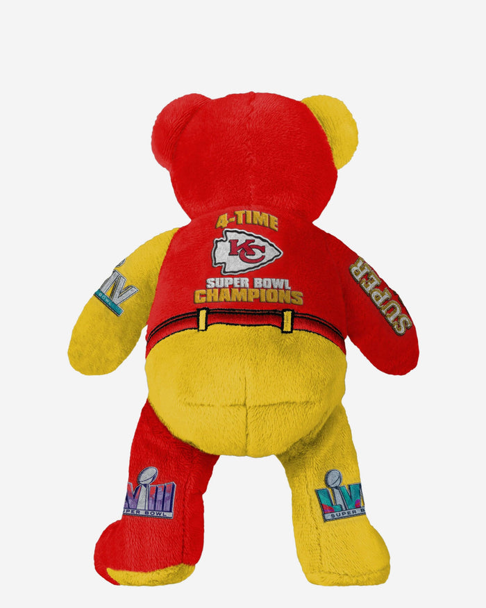 Kansas City Chiefs 4x Super Bowl LVIII Champions Team Beans Embroidered Bear FOCO - FOCO.com