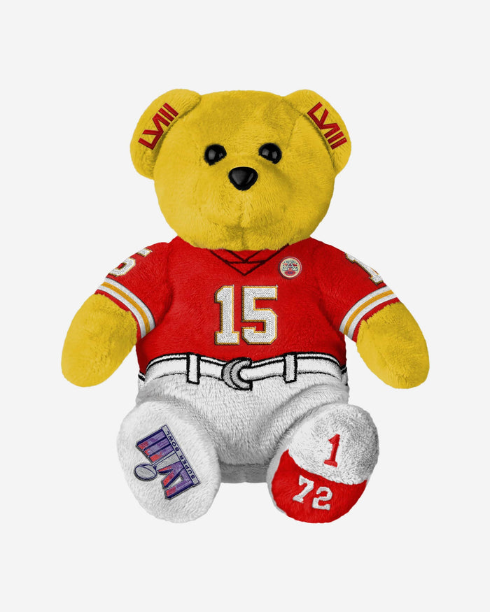 Patrick Mahomes Kansas City Chiefs Super Bowl LVIII Champions Team Beans Embroidered Player Bear FOCO - FOCO.com