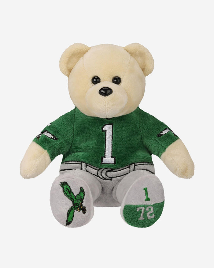 Jalen Hurts Philadelphia Eagles Retro Kelly Green Uniform Team Beans Embroidered Player Bear FOCO - FOCO.com