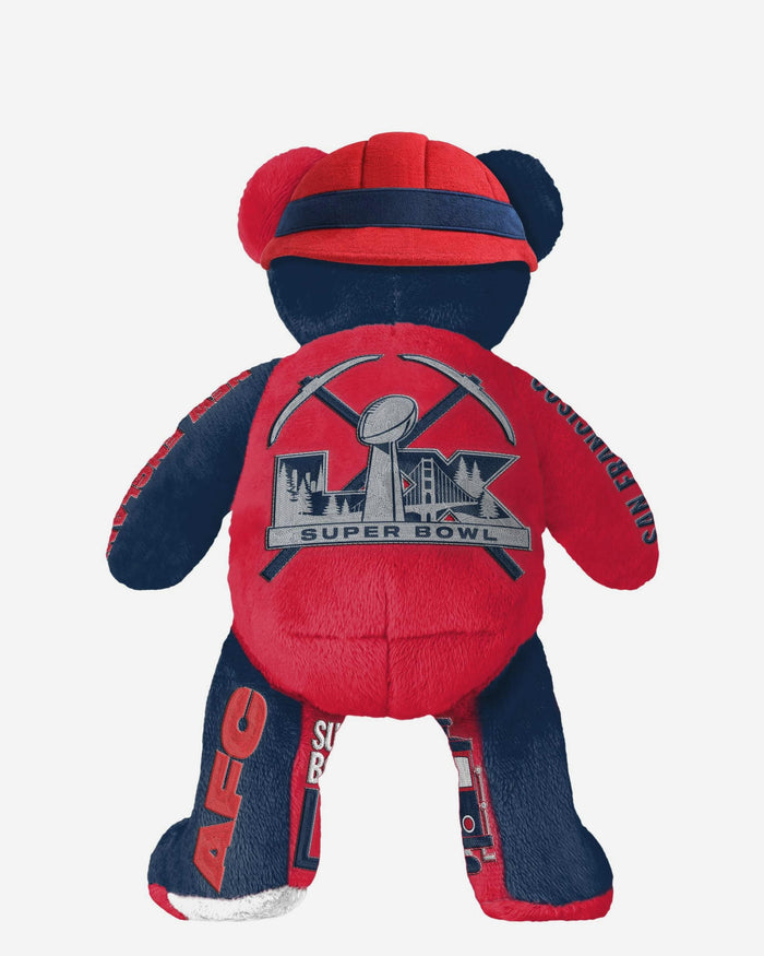 New England Patriots AFC Super Bowl LX Bound Team Beans Thematic Embroidered Bear FOCO - FOCO.com