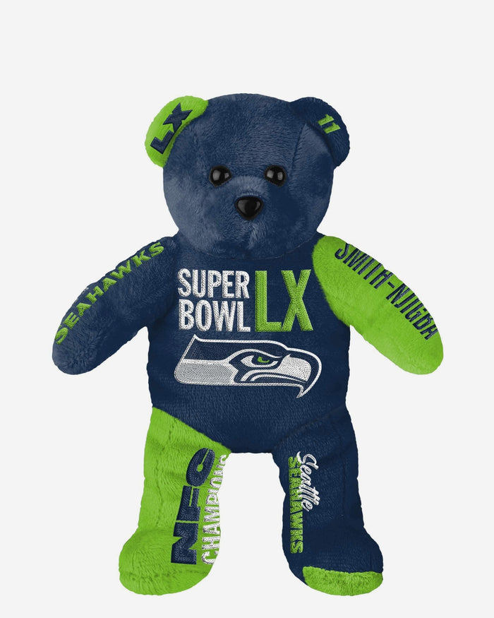 Jaxon Smith-Njigba Seattle Seahawks NFC Champions Super Bowl LX Bound Team Beans Embroidered Player Bear FOCO - FOCO.com