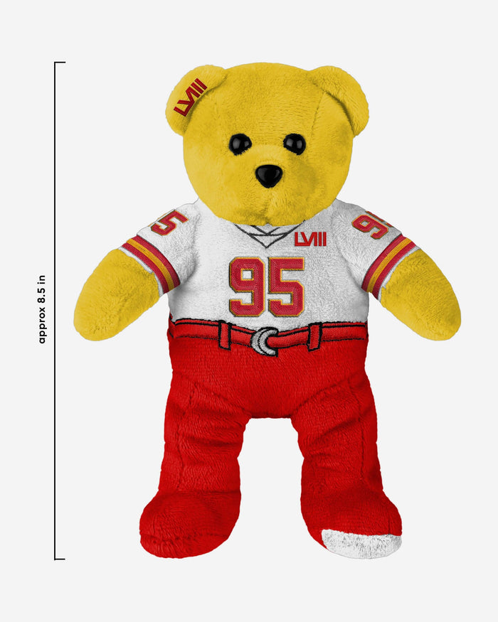 Chris Jones Kansas City Chiefs Super Bowl LVIII White Uniform Team Beans Embroidered Player Bear FOCO - FOCO.com