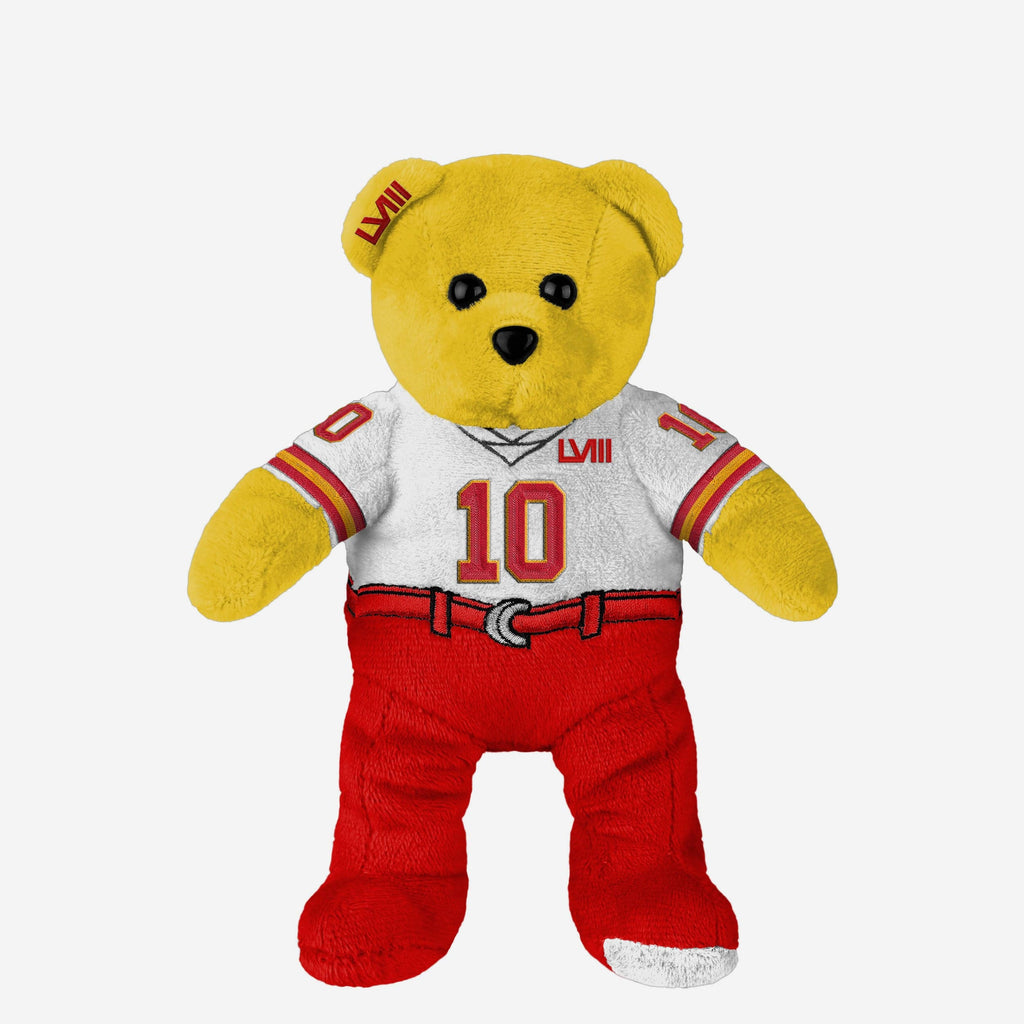 Isiah Pacheco Kansas City Chiefs Super Bowl LVIII White Uniform Team Beans Embroidered Player Bear FOCO - FOCO.com