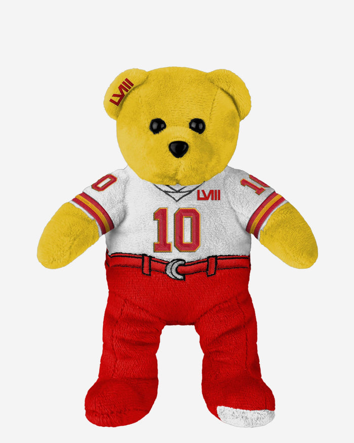 Isiah Pacheco Kansas City Chiefs Super Bowl LVIII White Uniform Team Beans Embroidered Player Bear FOCO - FOCO.com