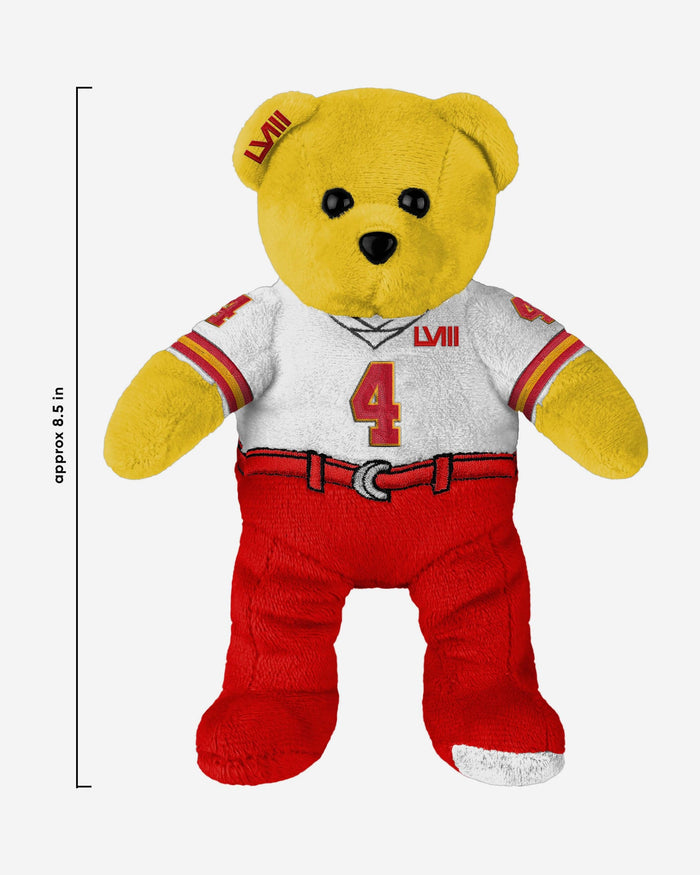 Rashee Rice Kansas City Chiefs Super Bowl LVIII White Uniform Team Beans Embroidered Player Bear FOCO - FOCO.com