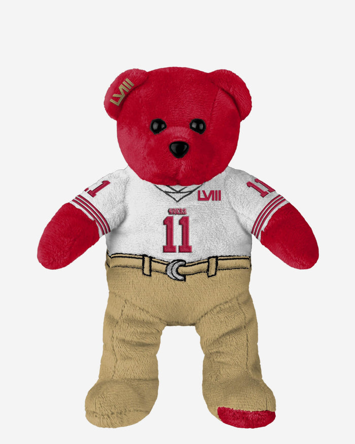 Brandon Aiyuk San Francisco 49ers Super Bowl LVIII White Uniform Team Beans Embroidered Player Bear FOCO - FOCO.com