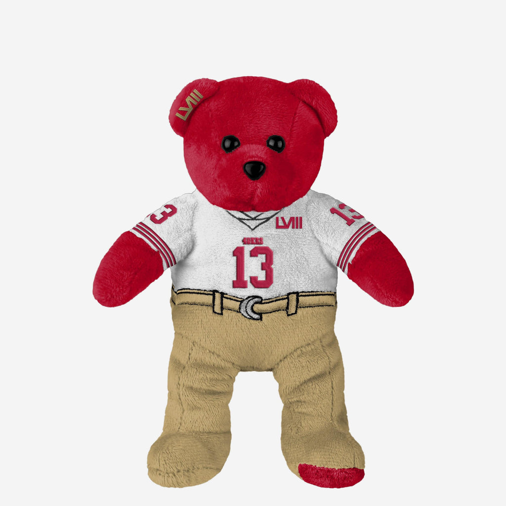 Brock Purdy San Francisco 49ers Super Bowl LVIII White Uniform Team Beans Embroidered Player Bear FOCO - FOCO.com