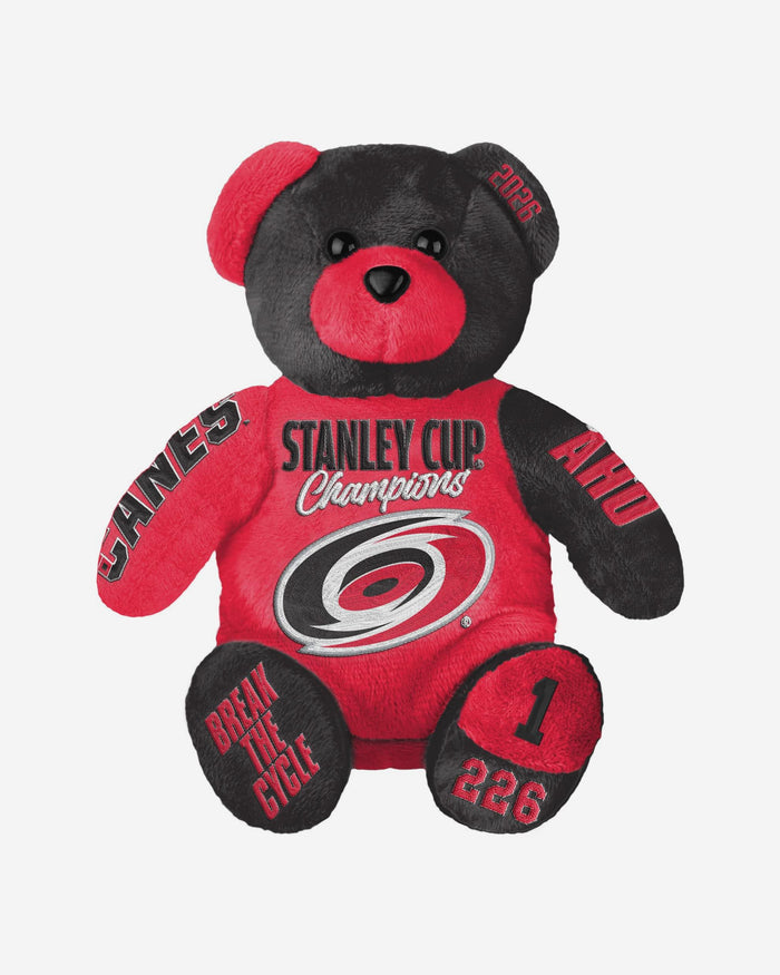 Sebastian Aho Carolina Hurricanes 2026 Stanley Cup Champions Team Beans Embroidered Player Bear FOCO - FOCO.com