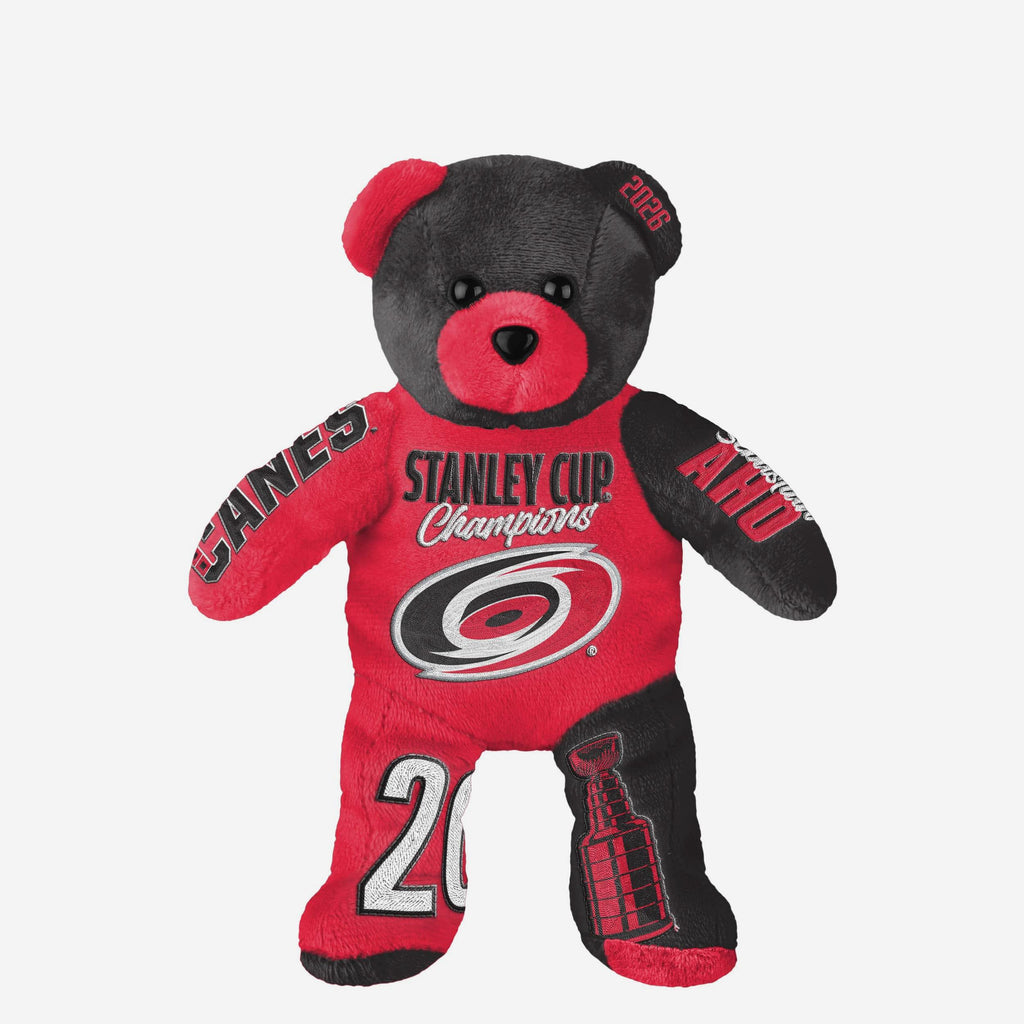 Sebastian Aho Carolina Hurricanes 2026 Stanley Cup Champions Team Beans Embroidered Player Bear FOCO - FOCO.com