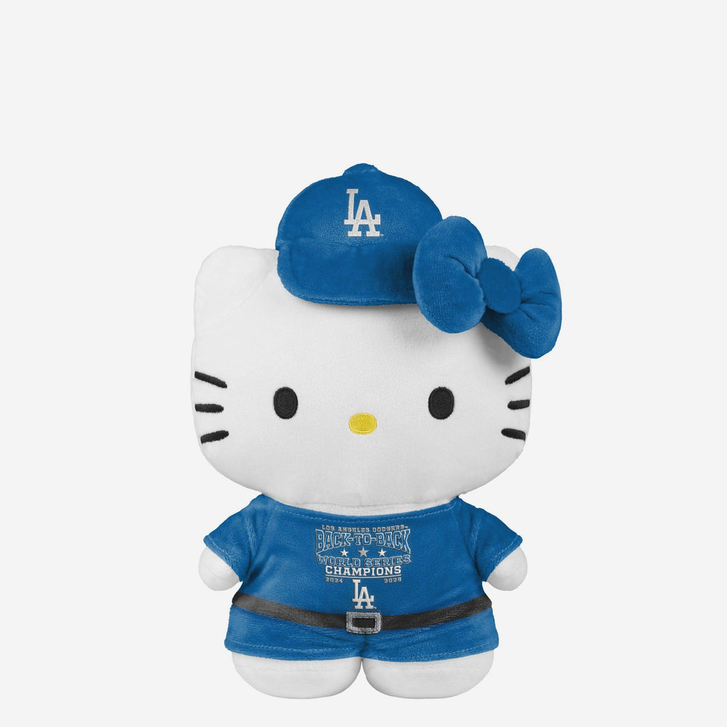 Los Angeles Dodgers 2025 Back To Back World Series Champions Team Color Plush Jersey Hello Kitty FOCO - FOCO.com