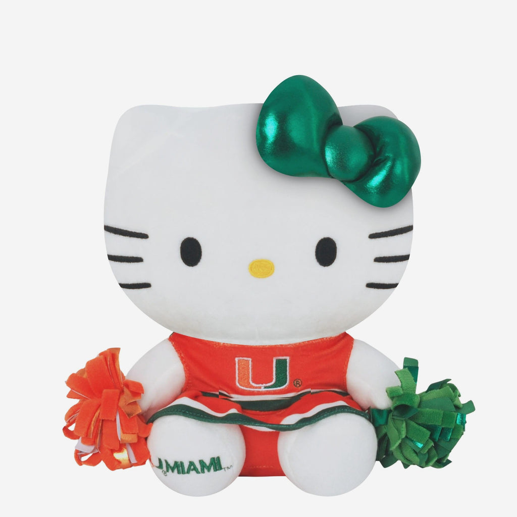 Miami Hurricanes Metallic Bow Hello Kitty® Cheerleader Plush FOCO - FOCO.com