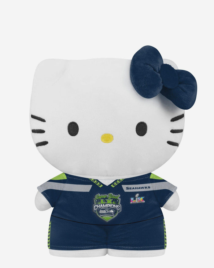 Seattle Seahawks Super Bowl LX Champions Team Color Bow Hello Kitty® Jersey Plush FOCO - FOCO.com