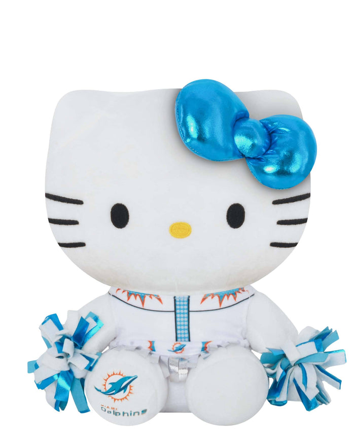 Miami Dolphins Metallic Bow Hello Kitty® Cheerleader Plush FOCO - FOCO.com