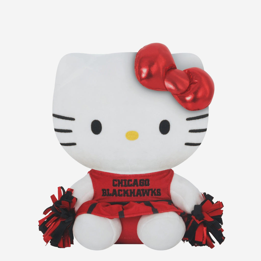 Chicago Blackhawks Metallic Bow Hello Kitty® Cheerleader Plush FOCO - FOCO.com