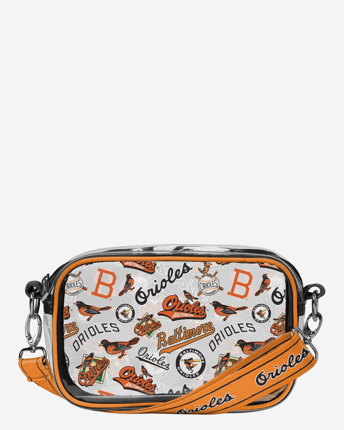 Baltimore Orioles Repeat Retro Print Clear Crossbody Bag FOCO - FOCO.com