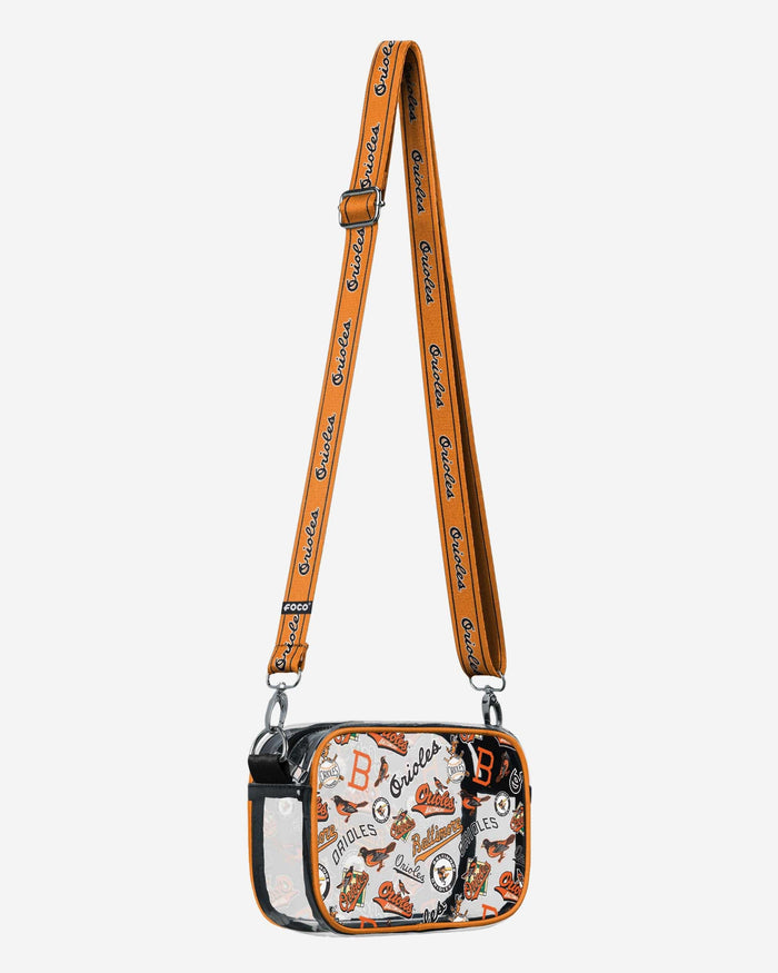 Baltimore Orioles Repeat Retro Print Clear Crossbody Bag FOCO - FOCO.com