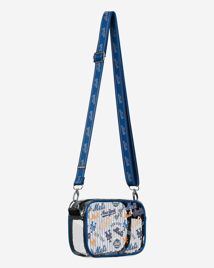 New York Mets Repeat Retro Print Clear Crossbody Bag FOCO - FOCO.com