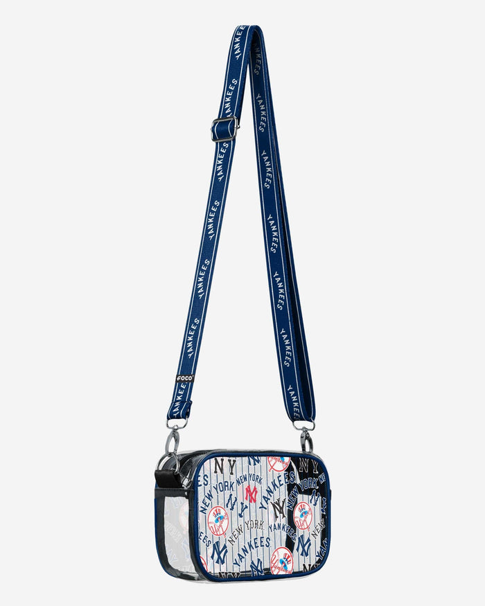 New York Yankees Repeat Retro Print Clear Crossbody Bag FOCO - FOCO.com