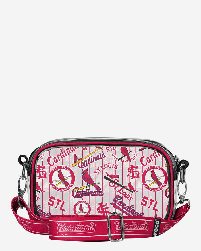 St Louis Cardinals Repeat Retro Print Clear Crossbody Bag FOCO - FOCO.com