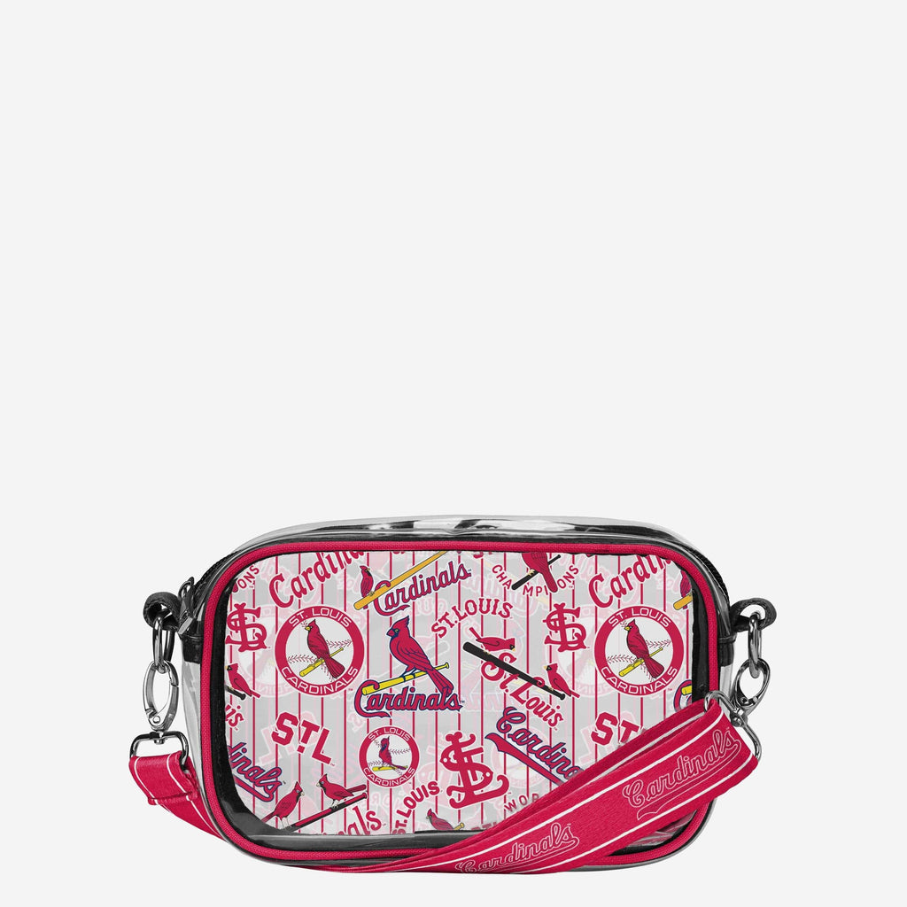 St Louis Cardinals Repeat Retro Print Clear Crossbody Bag FOCO - FOCO.com