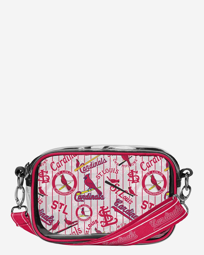 St Louis Cardinals Repeat Retro Print Clear Crossbody Bag FOCO - FOCO.com