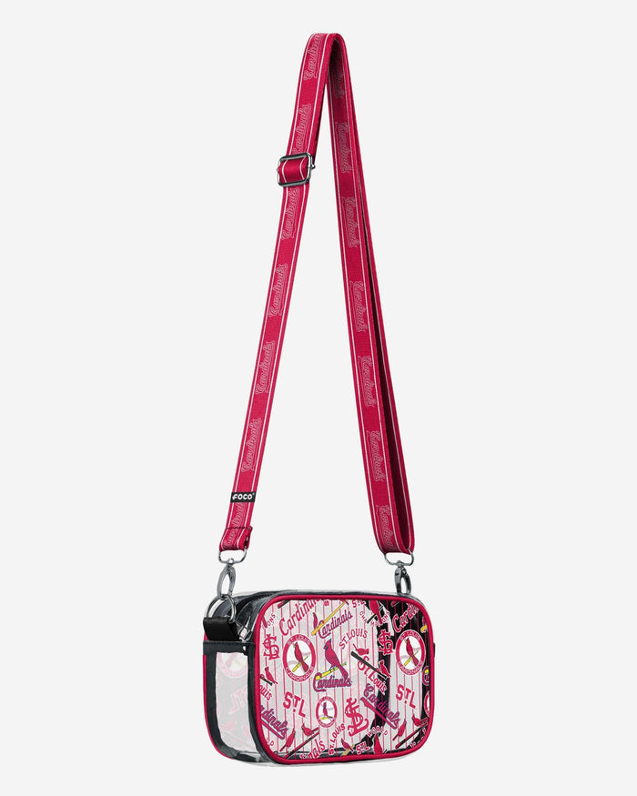 St Louis Cardinals Repeat Retro Print Clear Crossbody Bag FOCO - FOCO.com