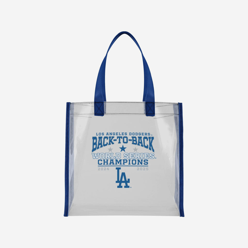 Los Angeles Dodgers 2025 Back To Back World Series Champions Clear Reusable Bag FOCO - FOCO.com