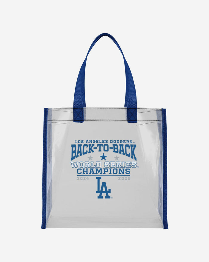 Los Angeles Dodgers 2025 Back To Back World Series Champions Clear Reusable Bag FOCO - FOCO.com