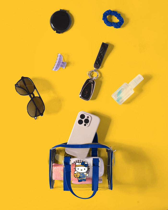 Golden State Warriors Hello Kitty® Clear Barrel Bag FOCO - FOCO.com