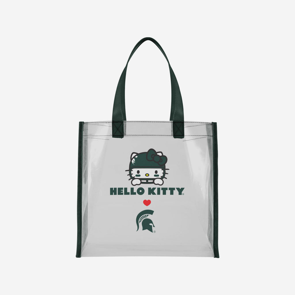 Michigan State Spartans Hello Kitty® Clear Tote Bag FOCO - FOCO.com